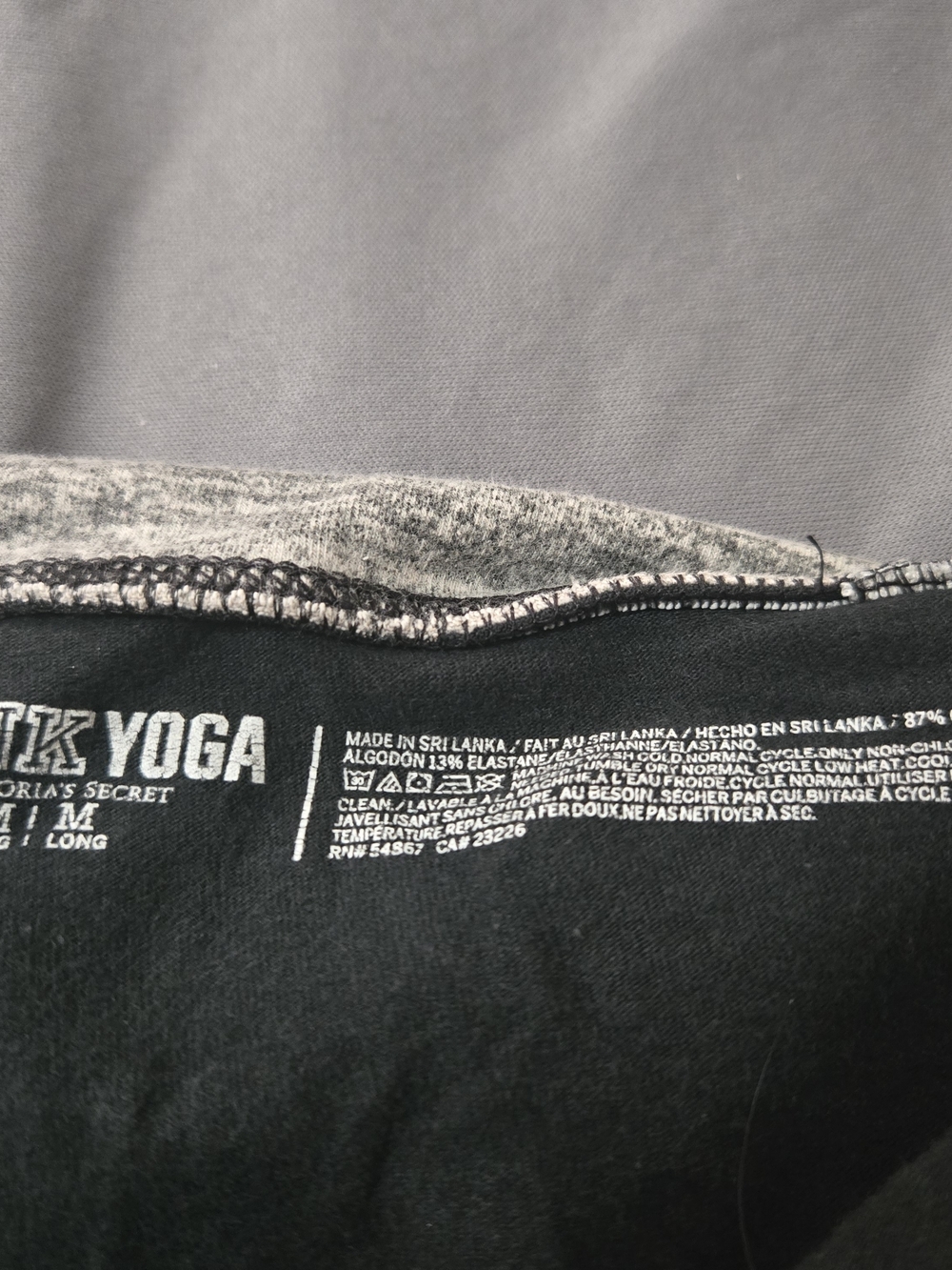Victorias Secret PINK Spellout Y2K Foldover Wide Leg Yoga Pant Medium Black/grey - Picture 5 of 7